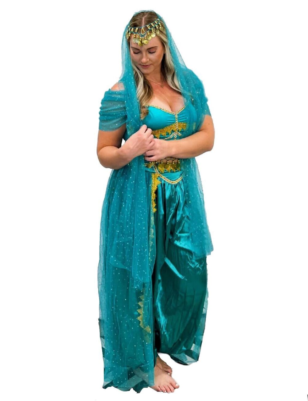 6317 Cosplay Costume Indian Belly Dance Costume Bra Top with Chest & Pants